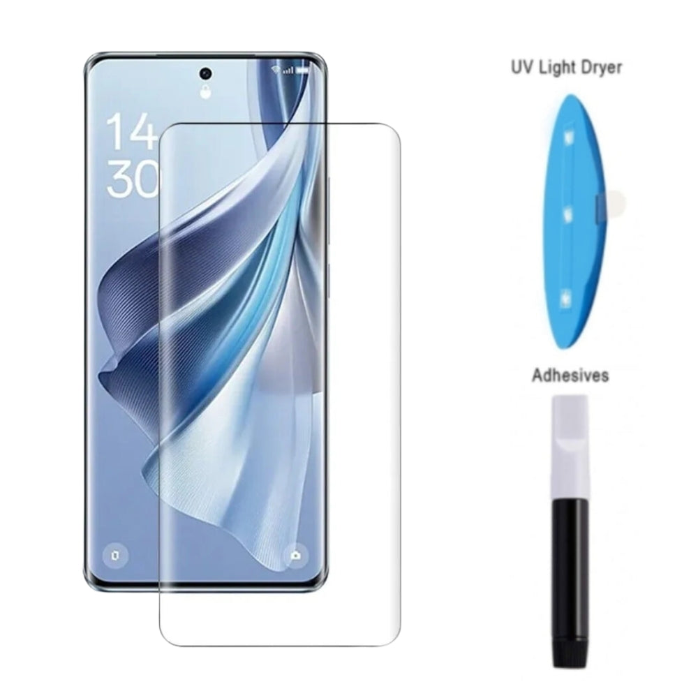 [UV Glue] [HD] OPPO Reno10 / Reno10 Pro - UV Full Covered Curved 9H Tempered Glass Screen Protective Protector - i-Station Mobile Phone & Electronic Device Repair and Accessories