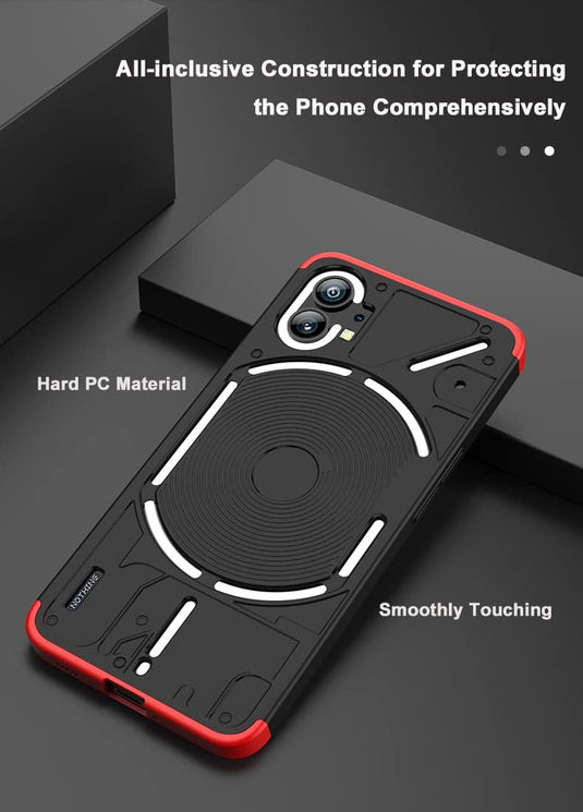 Nothing Phone 1 - Shockproof Matte PC Silky Slim Fit Scratch Case With 2PC Tempered Glass Screen Protector