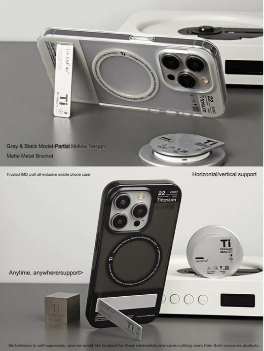 [Matte Finsh][Kick Stand] Apple iPhone 16/Pro/Max - Frosted Anti-fingerprint Texture Magsafe Magnetic Phone Stand Case