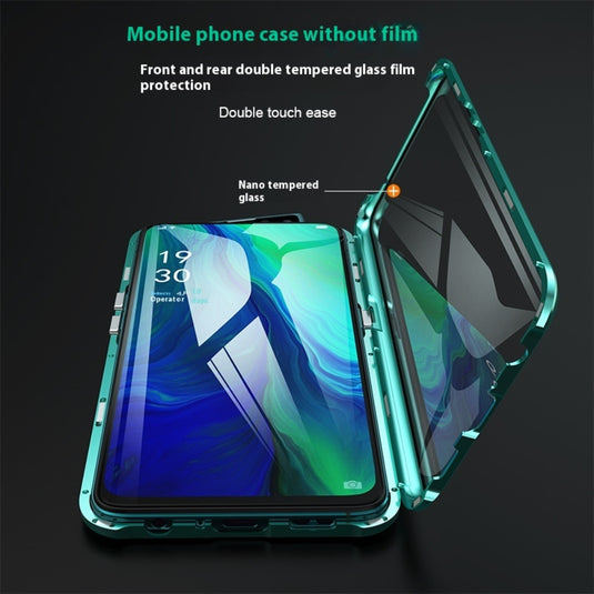 OPPO Reno12/Pro/12 F 4G/5G - Magnetic Transparent Tempered Glass Shockproof Case