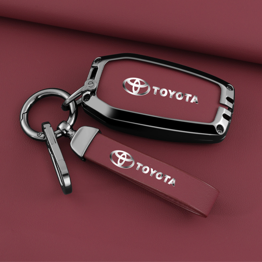 Toyota Full Metal Coverage + PU Leather Car Key Fob Case Cover For Camry, Camry Hybrid, Prius, Avalon, Highlander, Corolla, RAV4, 4Runner - i-Station Mobile Phone & Electronic Device Repair and Accessories