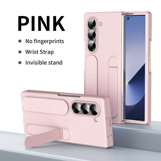 [Built-in Stand] [With Wrist Strap] Samsung Galaxy Z Fold 5(SM-F946) - Skin feel Holder Shockproof Phone Case