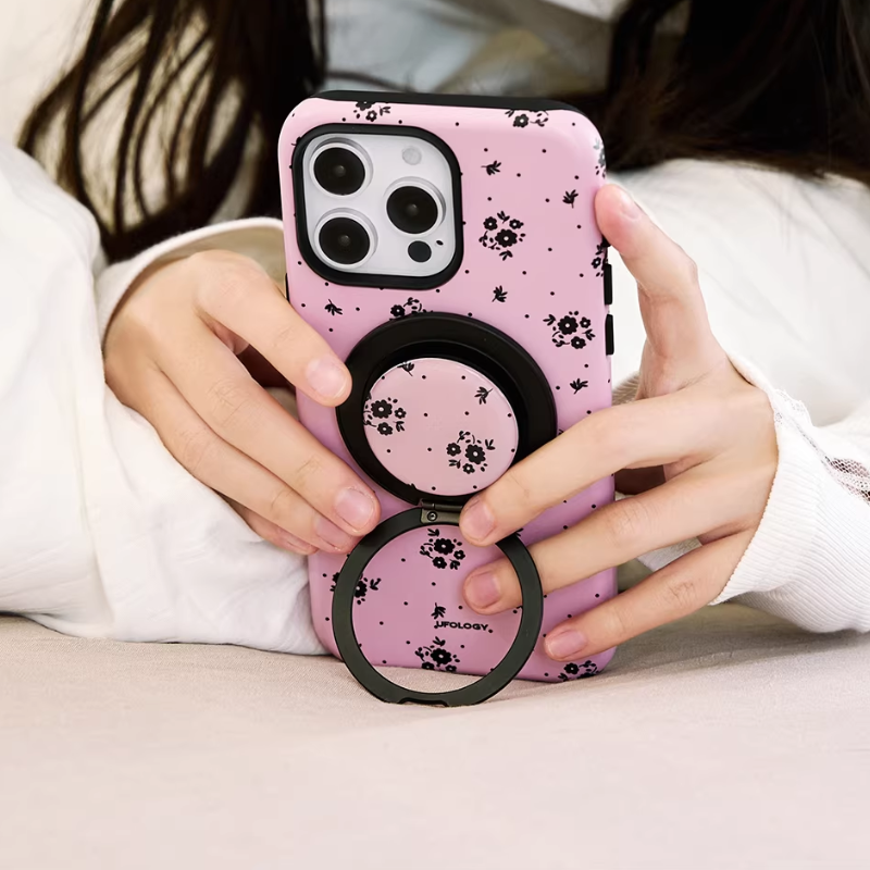 Load image into Gallery viewer, [Magsafe Compatible] Apple iPhone 17/Pro/Max - Ditsy Floral Design 2-in-1 Shockproof Phone Case with Stand
