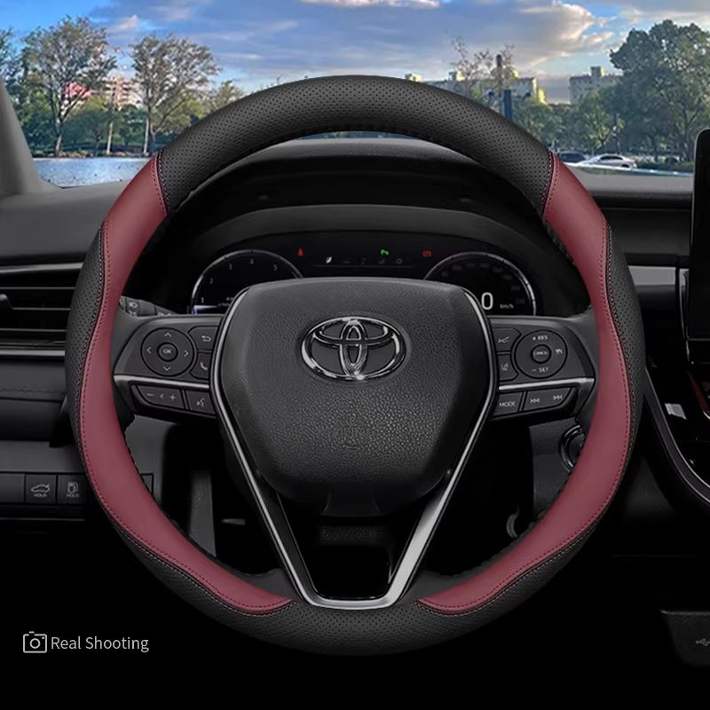 Load image into Gallery viewer, Toyota Premium Nappa Leather Breathable Ultra-Thin Non-Slip Steering Wheel Cover For Camry, Corolla, Levin, RAV4, Venza, Highlander, Avalon - i-Station Mobile Phone &amp; Electronic Device Repair and Accessories
