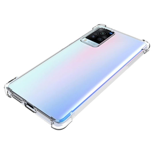 Vivo X60 Pro - AirPillow Cushion Transparent Soft Clear TPU Four Corners Protective Case With 2PC 9H Tempered Glass Screen Protector