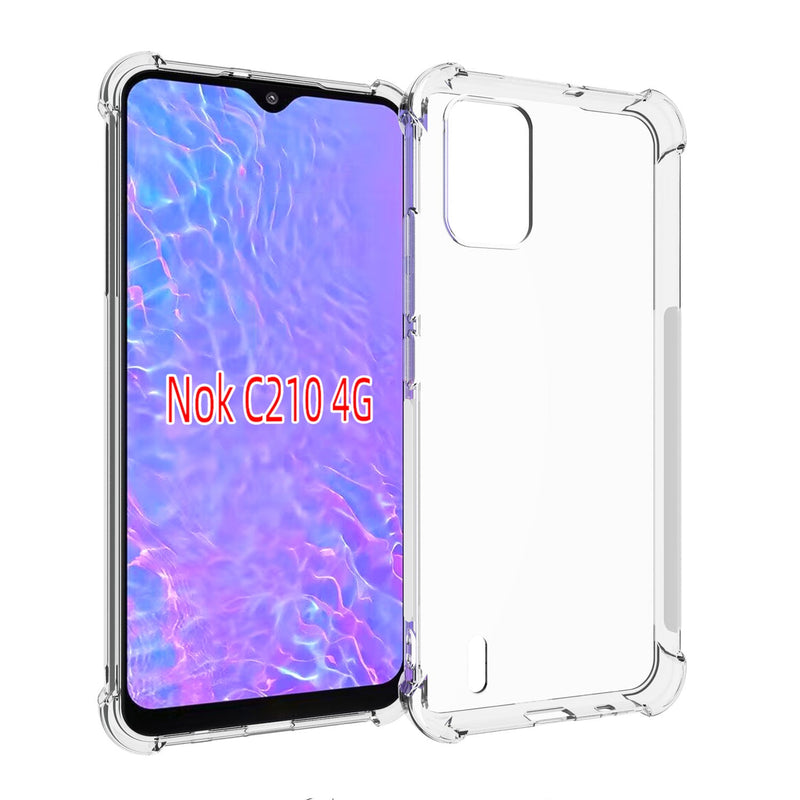 Load image into Gallery viewer, Nokia C210 - AirPillow Cushion Transparent Soft Clear TPU Four Corners Protective Case With 2PC 9H Tempered Glass Screen Protector
