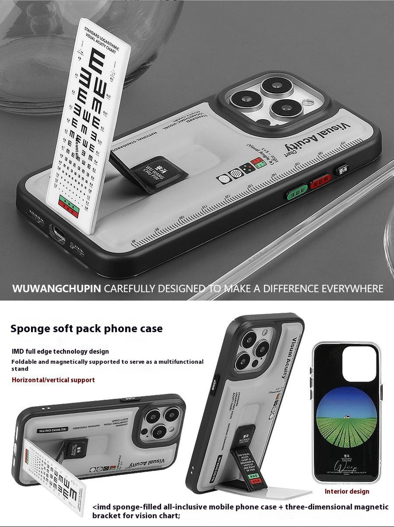 Load image into Gallery viewer, [Built-in Stand] Apple iPhone 13/Pro/ Pro Max Eye chart style phone case with sponge pressure relief technology Shockproof Fashion Series Case
