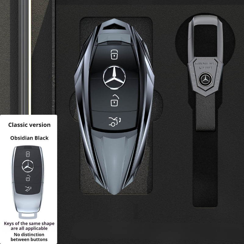 Load image into Gallery viewer, Mercedes Benz Mecha Style Zinc Alloy Key Case For Benz A, B, C, E, S, G-Class, GLA, GLB, GLC, GLE, GLS, CLA, CLS, EQC
