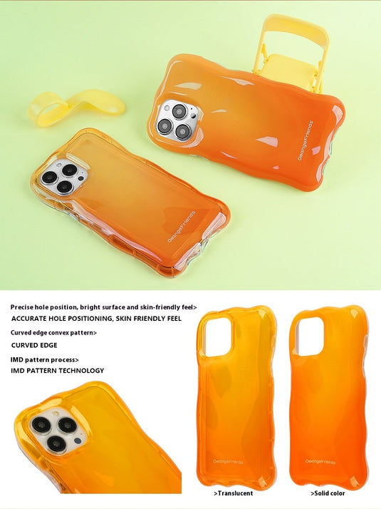 Apple iPhone 14/Pro/Pro Max Wavy Curved Edge Bumpy Gel Design Phone Case Shockproof Fashion Series Case