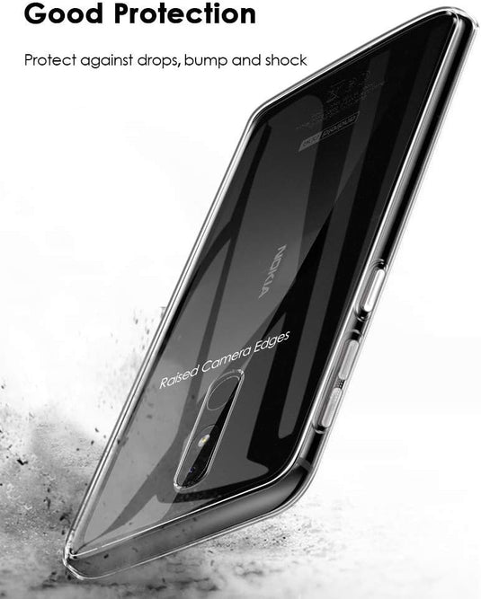 Nokia 3.2 - AirPillow Cushion Transparent Soft Clear TPU Four Corners Protective Case With 2PC 9H Tempered Glass Screen Protector