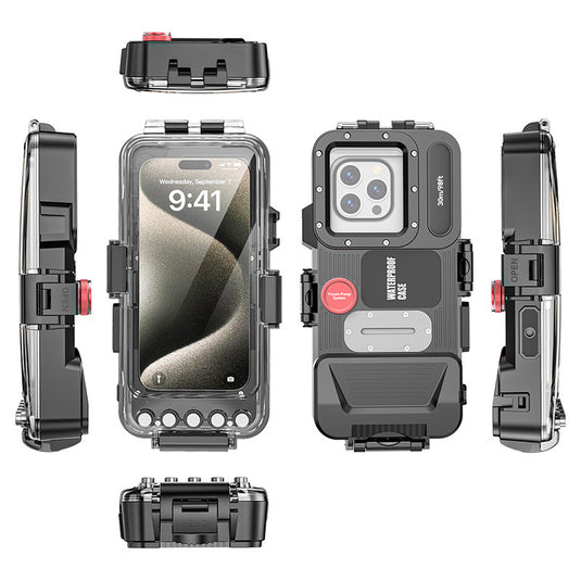 [Universal Diving IPX8 30M/98FT Waterproof] Apple iPhone 16 / 16 Plus / 16 Pro / 16 Pro Max Samsung - Redpepper Underwater Protective Lanyard Phone Case