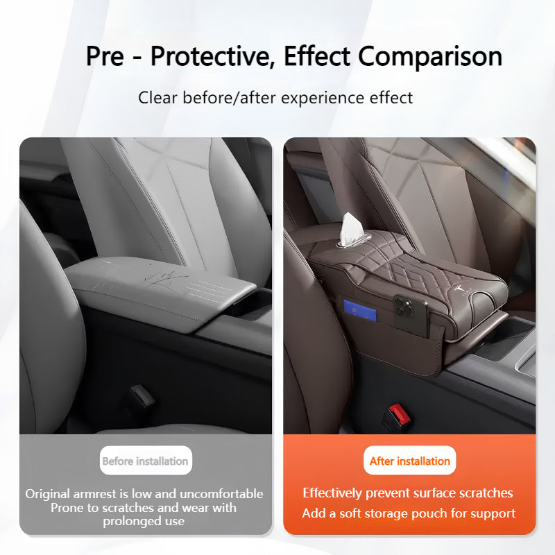 Load image into Gallery viewer, Tesla Car Multi-Functional Leather Armrest Box Heightening Pad for Model Y, Model 3 - i-Station Mobile Phone &amp; Electronic Device Repair and Accessories
