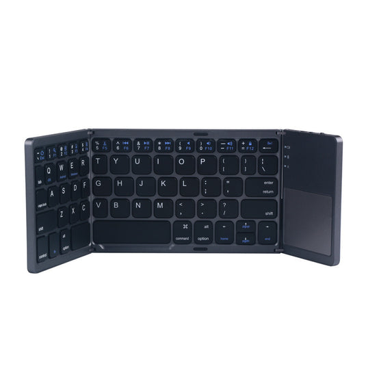 Foldable Bluetooth Keyboard with Touchpad Portable Wireless Keyboard , Rechargeable Full Size Ultra Slim Pocket Folding Keyboard for Android Windows iOS Tablet And Mobile Phone