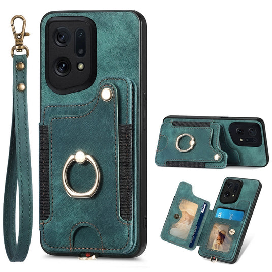 [With Card Slot] OPPO Find X5/Pro - Vintage Detachable Wallet Shockproof Stand Phone Case