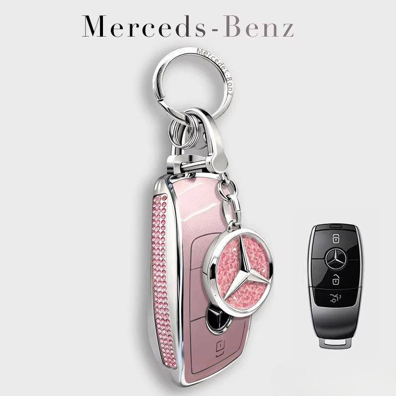 Load image into Gallery viewer, Mercedes Benz Electroplated Car Key Fob Case Cover For E300L, C260L, C200, GLB, A200L, S-Class, GLC260, GLE350, GLA
