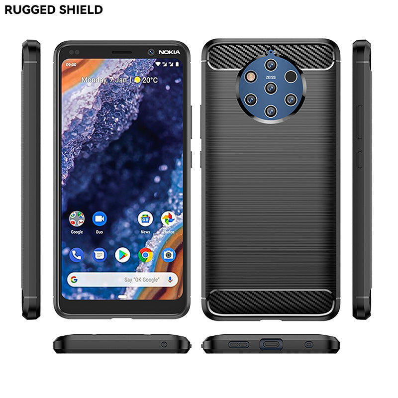 Load image into Gallery viewer, Nokia 9/9 PureView - Shield Shockproof Rugged Heavy Duty Case With 2PC 9H Tempered Glass Screen Protector
