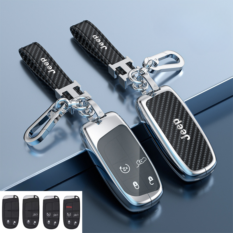 Load image into Gallery viewer, Jeep Carbon Fiber Full Protection Key Fob Case for Grand Cherokee, Cherokee, Renegade, Compass, Commander - i-Station Mobile Phone &amp; Electronic Device Repair and Accessories
