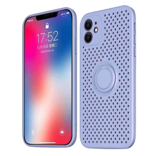 Apple iPhone 11 / Pro / Max Liquid Silicone Shockproof Cooling Mesh Case with Magnetic Ring Holder & Lanyard