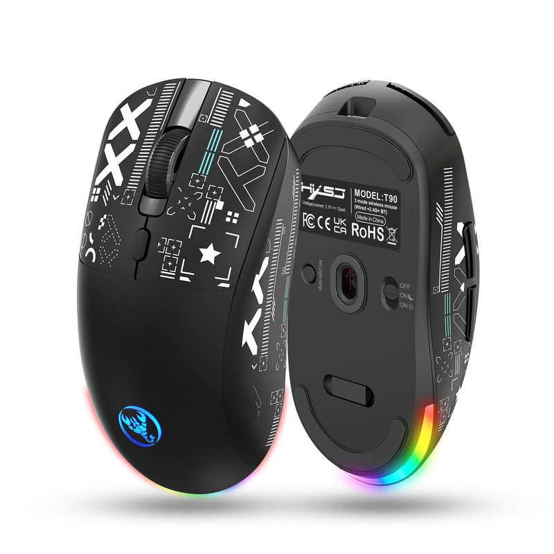 Load image into Gallery viewer, Three-Mode Wireless Bluetooth Mouse Lightweight Noise-Fre 7 Colors RGB Gaming Mouse 3600-DPI
