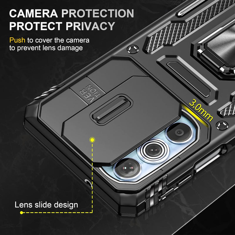 Load image into Gallery viewer, [Magnetic Ring Kickstand][Camera Cover] Motorola Moto Edge 30 Pro/Edge Plus 2022 - Shield Shockproof Rugged Heavy Duty Case With 2PC 9H Glass Screen Protector
