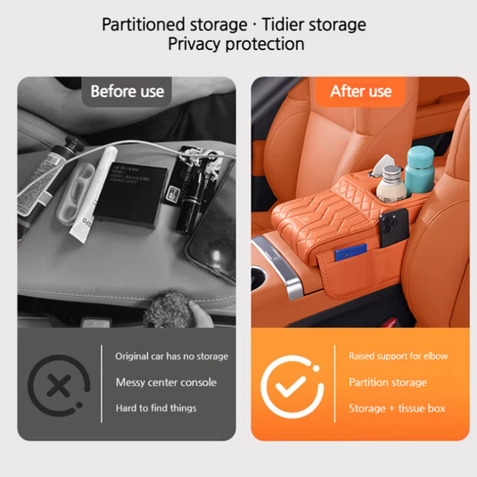 Mercedes-Benz Car Multi-Functional Leather Armrest Box Heightening Pad for A-Class, C-Class, E-Class, S-Class, GLA, GLB, GLC, GLE