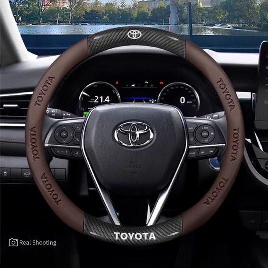 Toyota Carbon Fiber & Nappa Leather Grip Steering Wheel Cover for 9th Gen Camry, RAV4, Corolla, Levin, Venza, Highlander, Avalon - i-Station Mobile Phone & Electronic Device Repair and Accessories