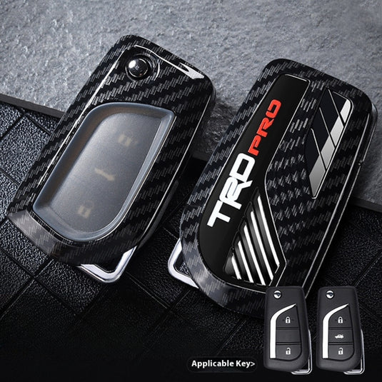 Toyota TRD Carbon Fiber Metal Protective Case For C-HR, Camry, RAV4, Avalon, Prius, Corolla, Highlander, GT86, Prado