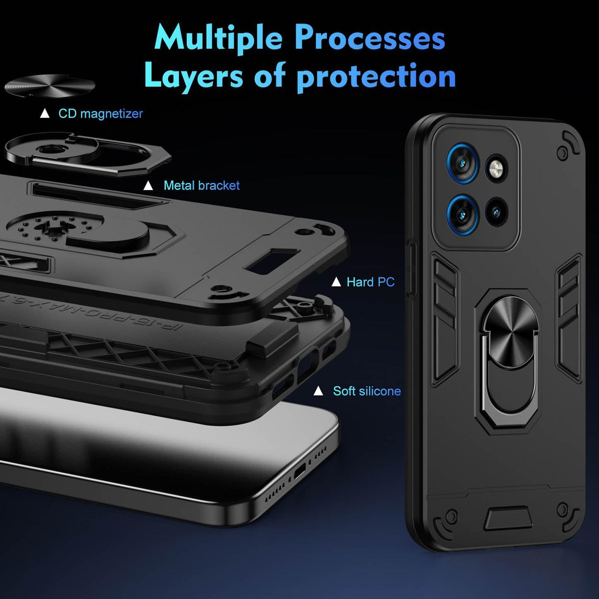 [Built-in Metal Ring Kickstand] Motorola Moto Edge 60 Fusion - Shockproof Heavy Duty Case - i-Station Mobile Phone & Electronic Device Repair and Accessories