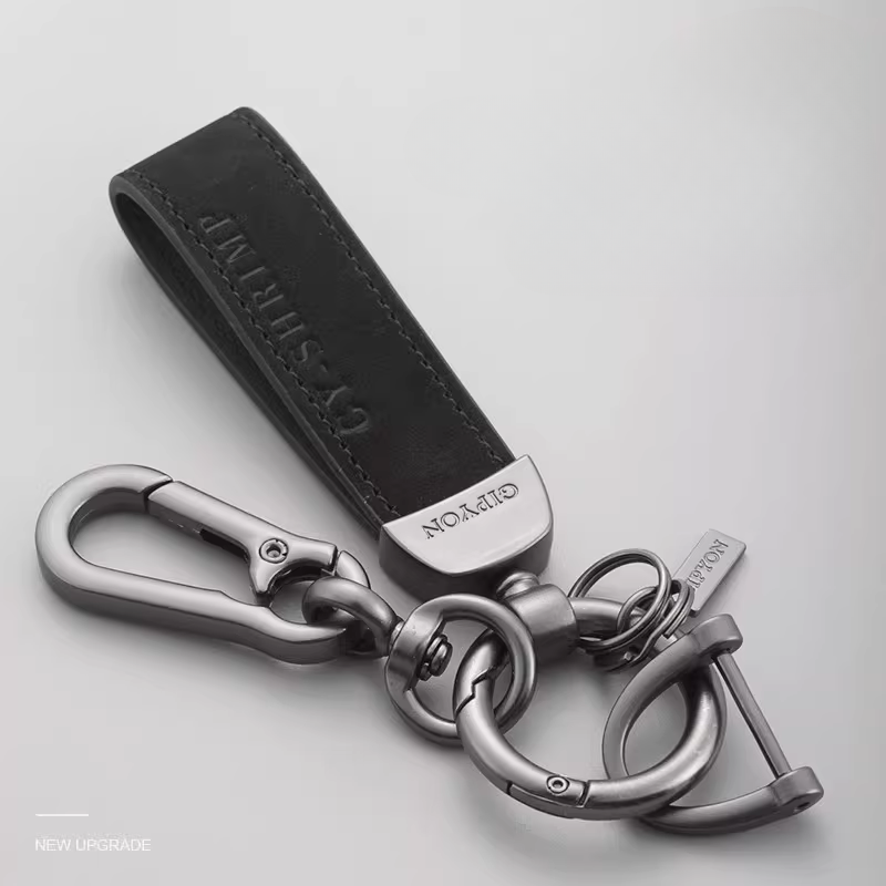 Load image into Gallery viewer, Minimalist Suede Car Keychain with Zinc-Aluminum Alloy Key Ring
