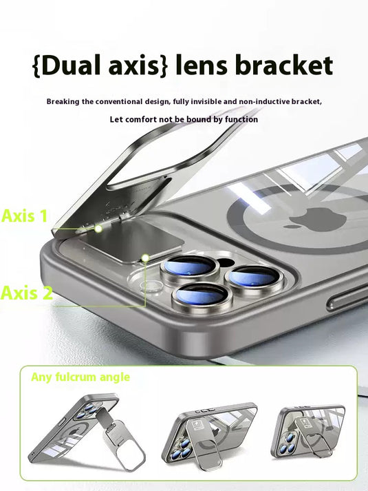 [Metal Lens Bracket] Apple iPhone 13/Pro/Max - TPU Dual Axis Matte Magnetic Protective Case