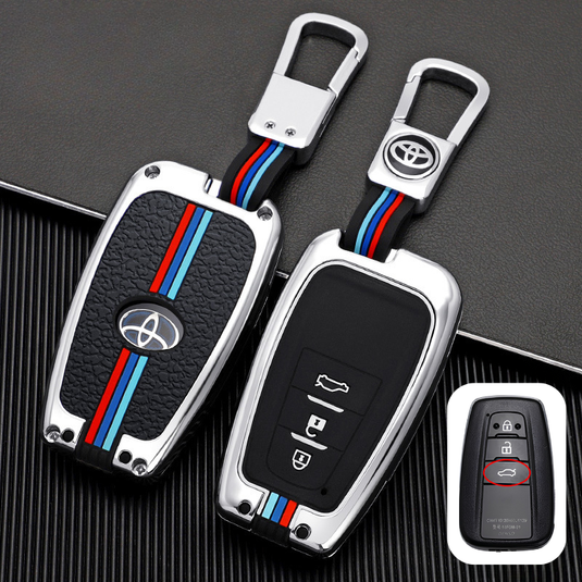 Toyota Metal Shell & Soft Silicone Full Protection Car Key Fob Case Cover For Camry RAV4 Highlander Avalon C-HR Prius Corolla - i-Station Mobile Phone & Electronic Device Repair and Accessories