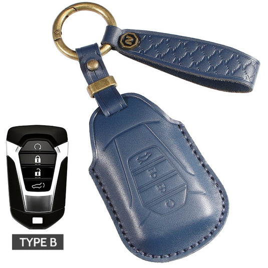 Isuzu Genuine Leather Full-cover Design Car Key Case Cover for D-Max, MU-X, Ruimai, RE-MAX