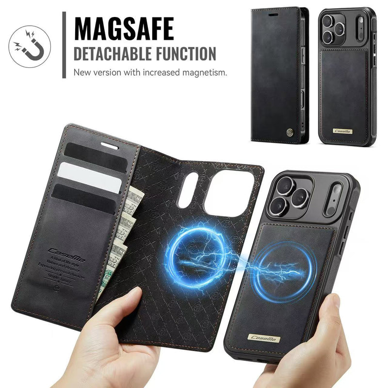 Load image into Gallery viewer, [2 in 1 Magnetic Detachable][With Card Slot] Apple iPhone 17 Pro / iPhone 18 Pro - Multi Functional Flip Leather Wallet Series Case
