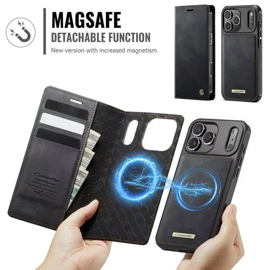 [2 in 1 Magnetic Detachable][With Card Slot] Apple iPhone 17 Pro / iPhone 18 Pro - Multi Functional Flip Leather Wallet Series Case