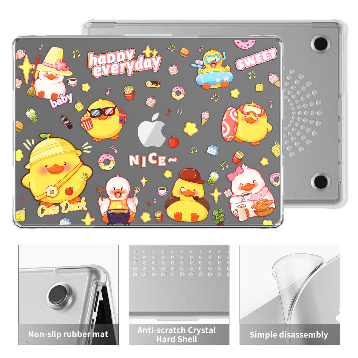 MacBook Air 13.6" 2025 (A3240) M4 - Cute Cartoon Transparent Shockproof & Slim Case - i-Station Mobile Phone & Electronic Device Repair and Accessories