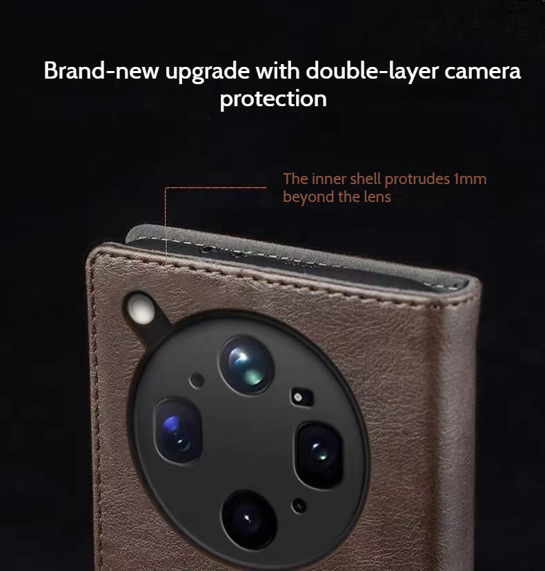 Load image into Gallery viewer, OPPO Find X9 Ultra - Business Genuine Leather Magnetic Flip Shockproof Protective Case
