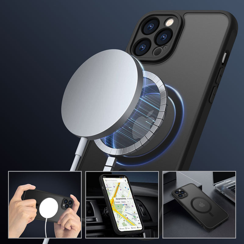 Load image into Gallery viewer, Apple iPhone 17 / Pro / Max PC + TPU Magnetic Matte Semi-Transparent Silicone Phone Case
