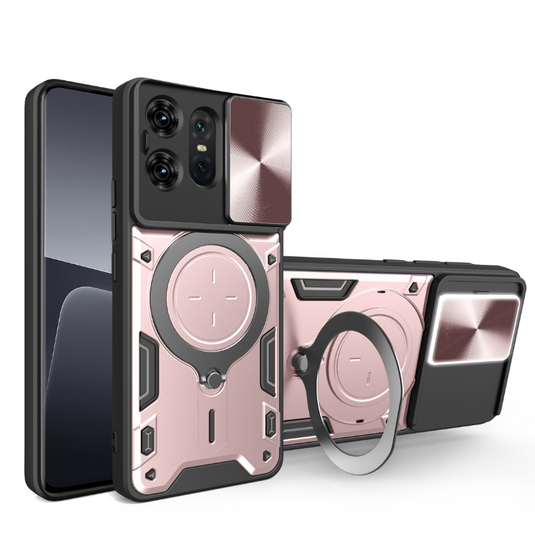 [Built-in Ring Bracket][With Slide Lens Cover] Motorola Moto G35 Minimalist Ultra-thin Shockproof Phone Stand Series Case - i-Station Mobile Phone & Electronic Device Repair and Accessories