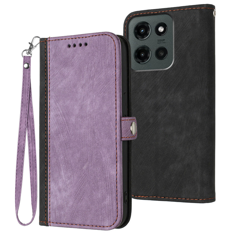 Load image into Gallery viewer, [With Strap][Built-in Card Slot] Motorola Moto Edge 60 Fusion Stitched PU Leather Wallet Case
