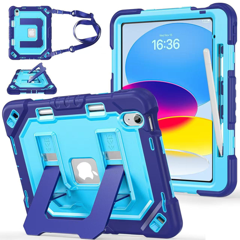 Load image into Gallery viewer, [Built-in Stand][With Shoulder Strap] Apple iPad Air 11-inch M2/M3/M4 (2024/2025/2026) Shock-absorb Heavy Duty Case
