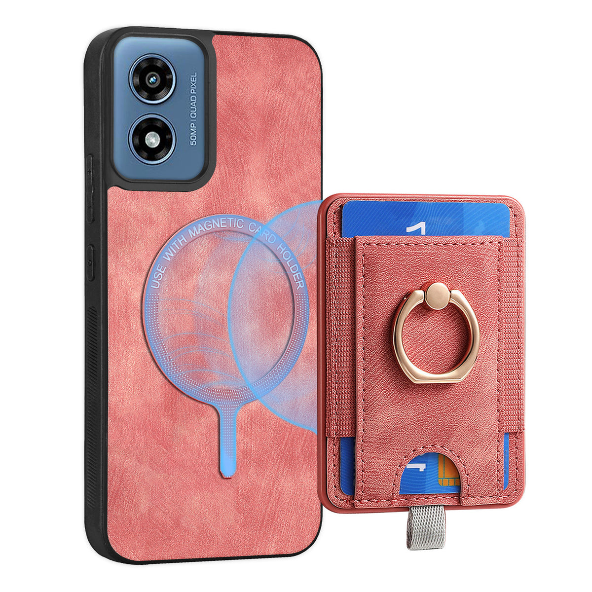 [With Ring Bracket][Detachable] Motorola Moto Edge 50 Fusion Shockproof Wallet Series Case With Card Slot - i-Station Mobile Phone & Electronic Device Repair and Accessories