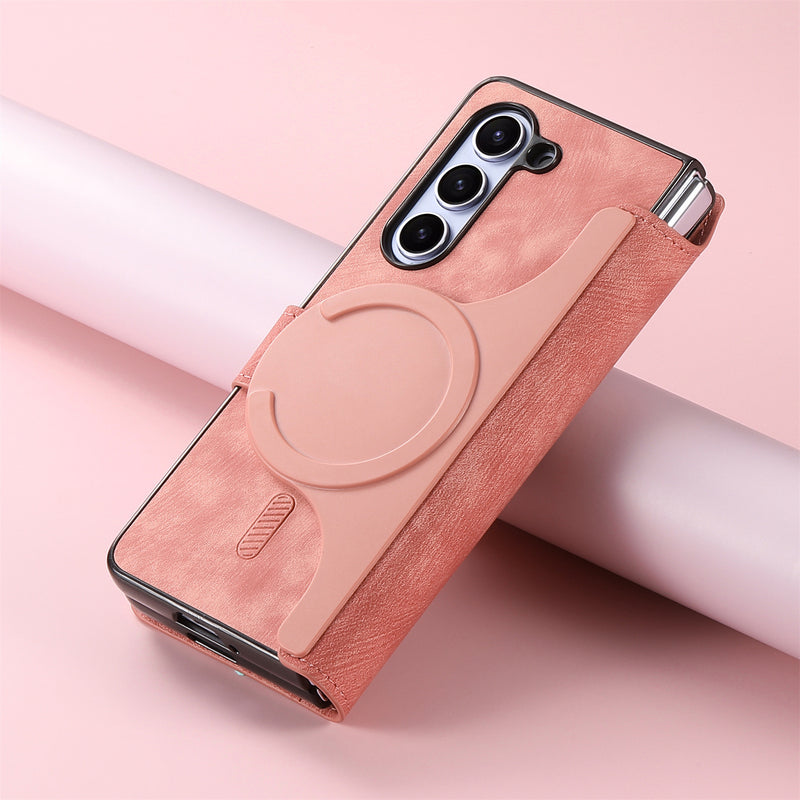 Load image into Gallery viewer, [Magsafe Compatible][Detachable] Samsung Galaxy Z Fold3 SM-F926 Leather Flip Shockproof Wallet Series Case With Card Slot
