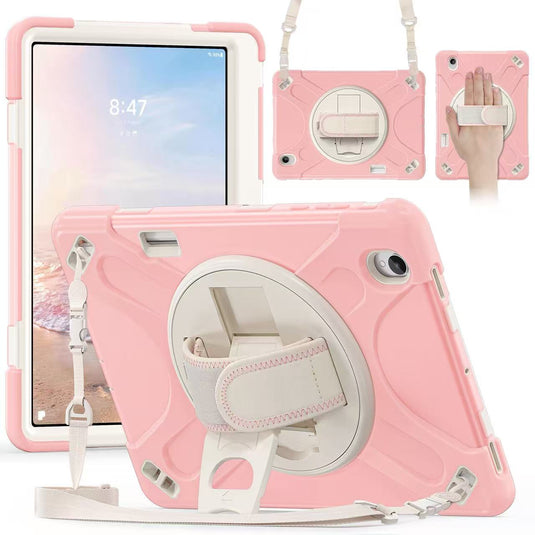 Samsung Galaxy Tab S12 Plus (2026) 12.4" - Heavy Duty 360 Degree Rotate Stand Hand Strap Case With Shoulder Strap