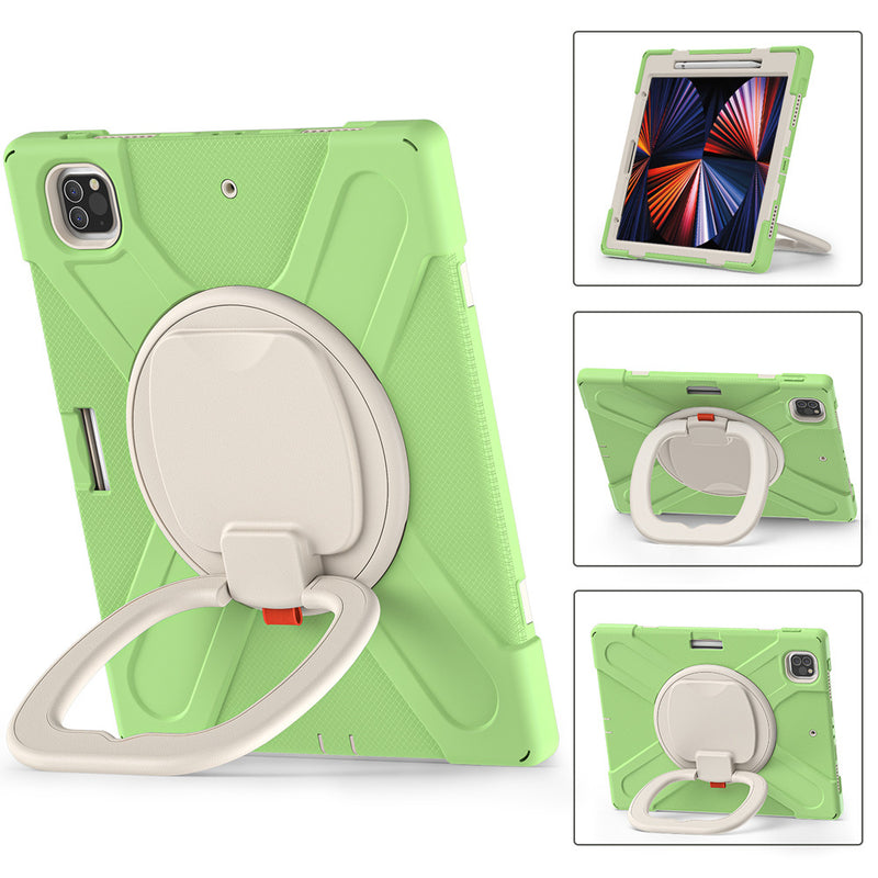 Load image into Gallery viewer, [With Shoulder Strap] Apple iPad Pro 12.9" 3rd/4th/5th/6th Gen 360 Degree Rotation Heavy Duty EVA Kid Friendly Ring Holder Stand Case

