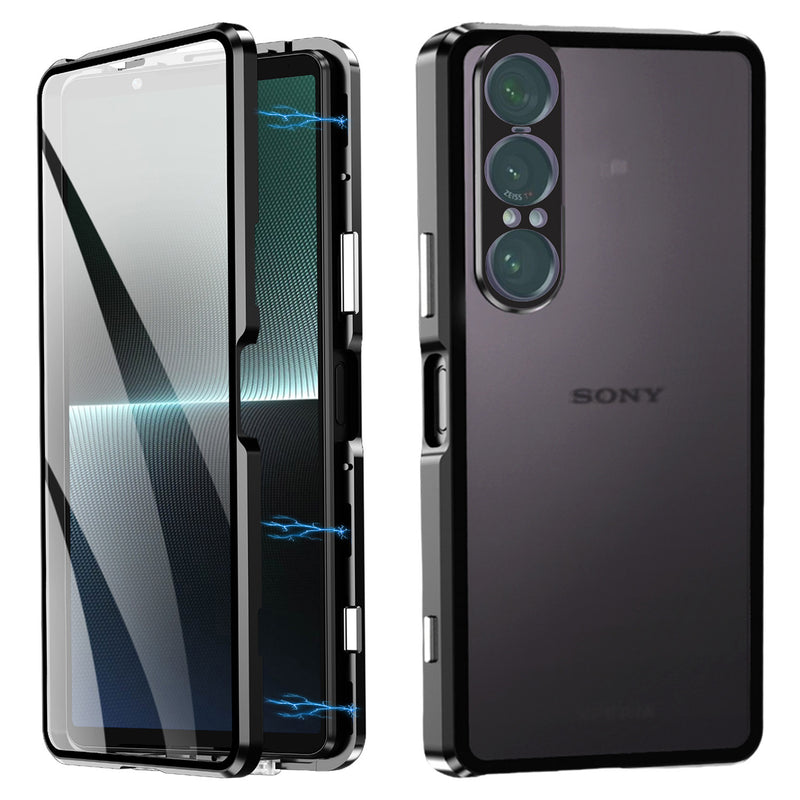 Load image into Gallery viewer, Sony Xperia 1 VII - Metal Frame Dual-Sided Clear Glass Phone Case
