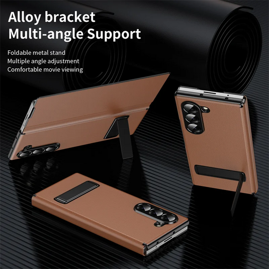 [Built-in Kickstand] Samsung Galaxy Z Fold7 (SM-F966) - Premium Leather Shockproof Case