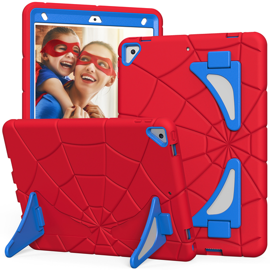 [Built-in Stand] Apple iPad 5/6 9.7'' 5/6th Gen (2017/2018) Spiderman Cartoon Kids Full-cover Silicone Shockproof Case