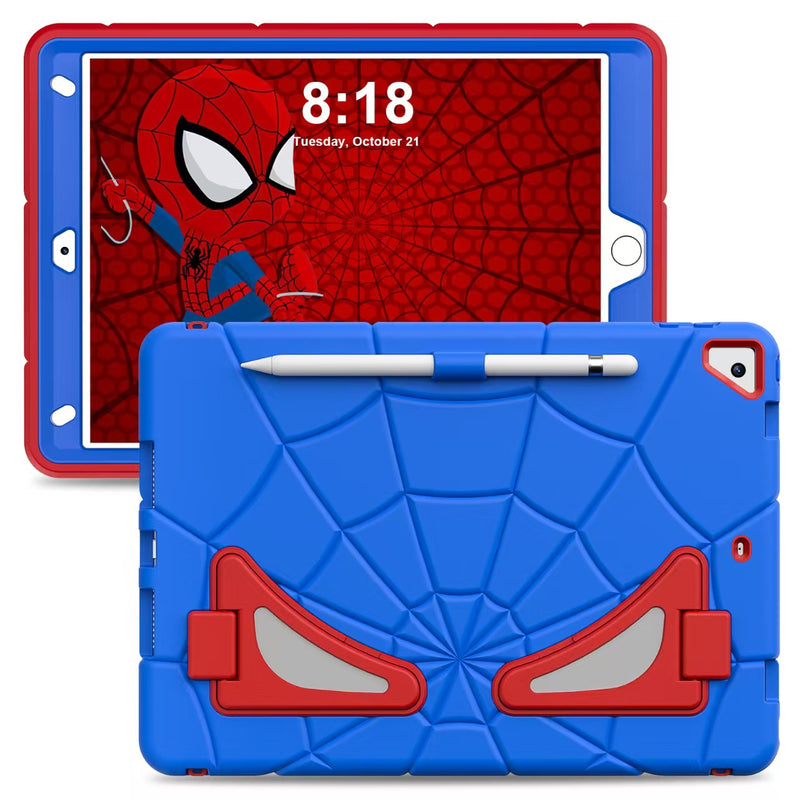 Load image into Gallery viewer, [Built-in Stand][With Card Slot] Apple iPad 11 11&#39;&#39; 11th Gen (2025) A16 Spiderman Cartoon Kids Full-cover Silicone Shockproof Case
