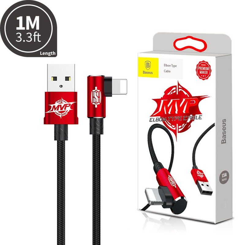 Load image into Gallery viewer, Baseus MVP Elbow Type Cable USB For IP 2A 1M
