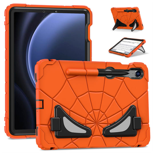 [Built-in Stand][With Card Slot] Samsung Galaxy Tab S9/FE 11“ (2023) Spiderman Cartoon Kids Full-cover Silicone Shockproof Case